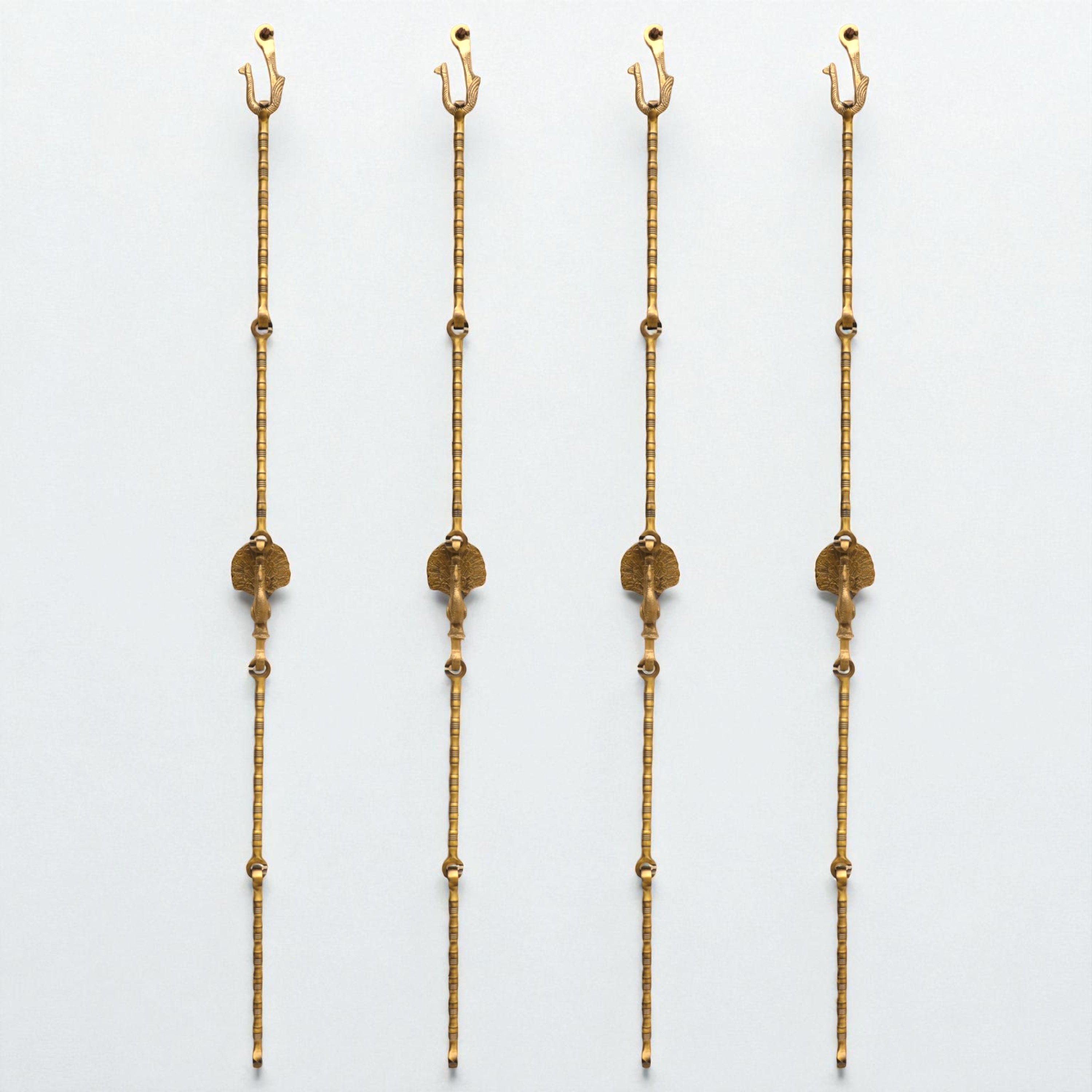 Solid Brass Swing Chain – 12″ Spindle Link Design with Peacock