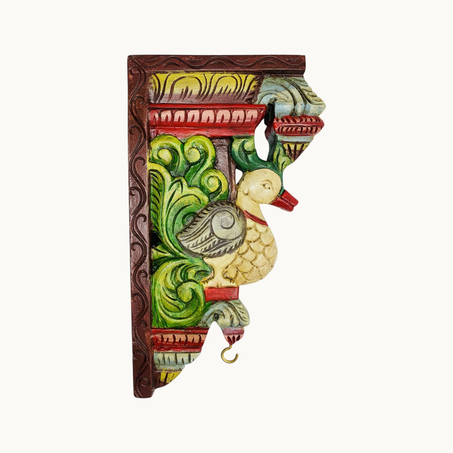 Thar Arts And Furniture - 12"Painted Wooden Swan Bracket