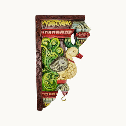 Thar Arts And Furniture - 12"Painted Wooden Swan Bracket