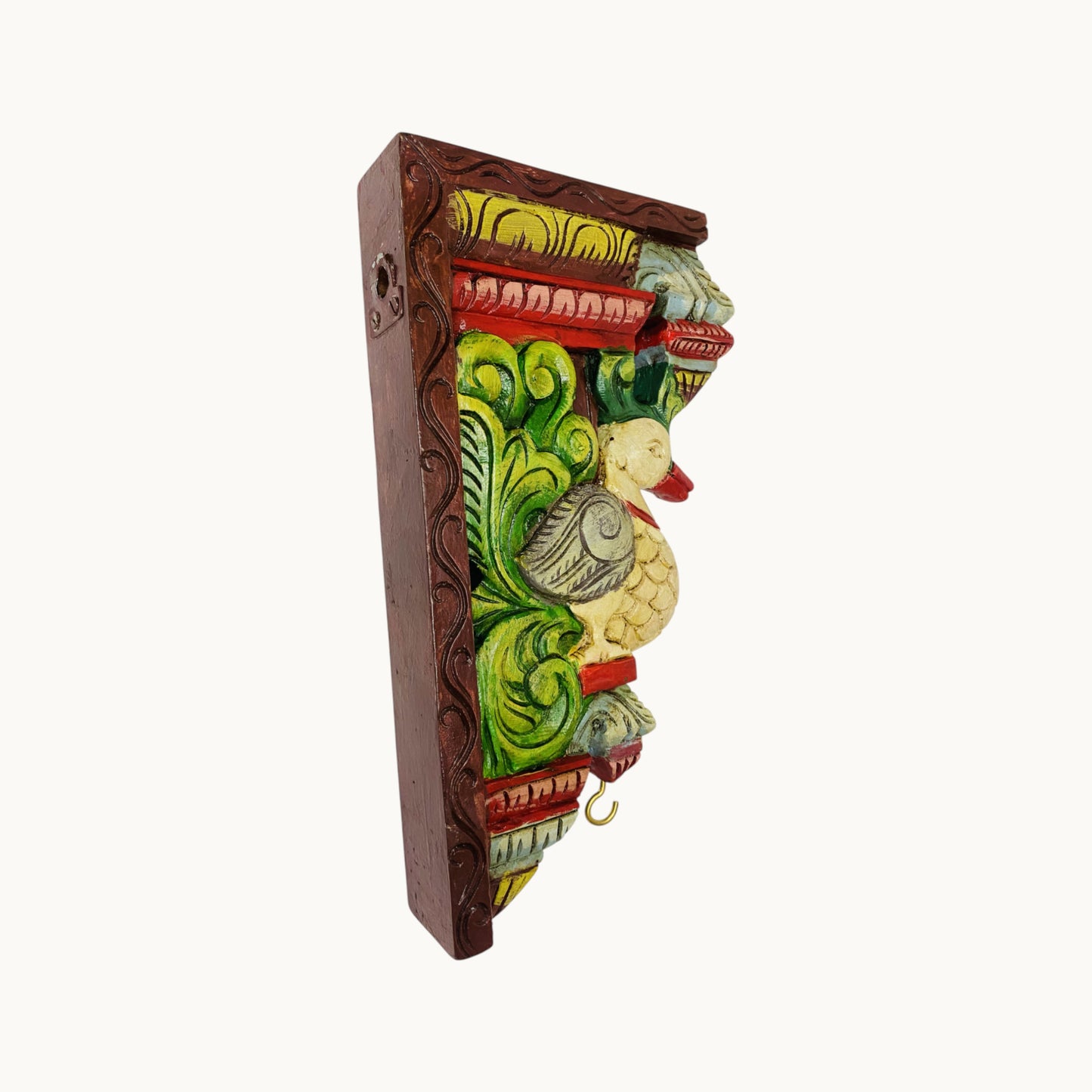 Thar Arts And Furniture - 12"Painted Wooden Swan Bracket