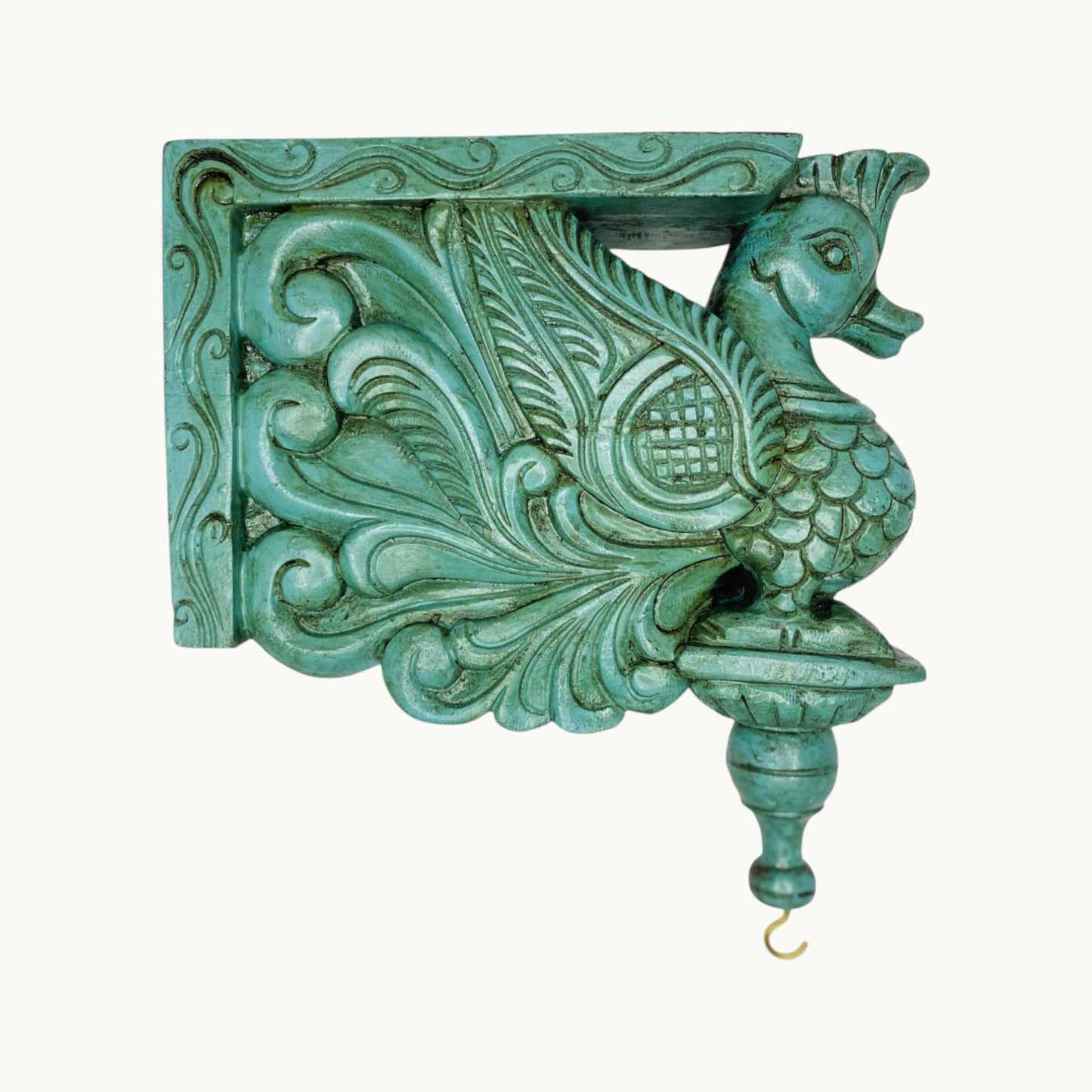 Thar Arts And Furniture - 9" Wooden Painted Swan Bracket