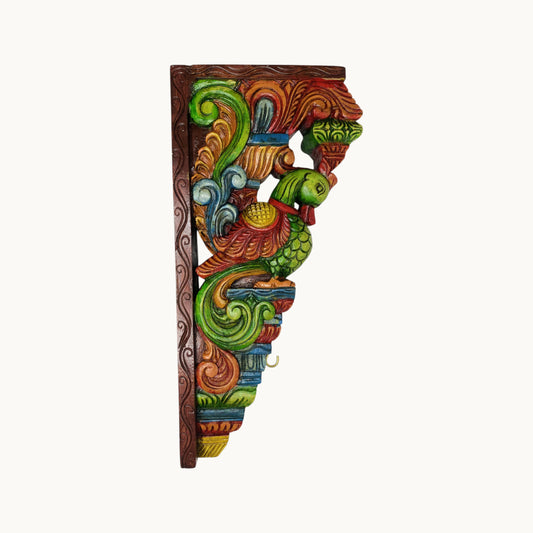 Thar Arts And Furniture - 18"Painted Wooden Swan Bracket