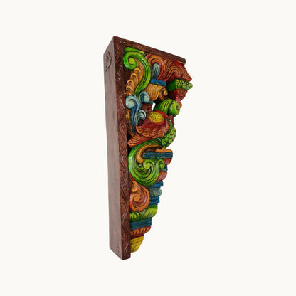 Thar Arts And Furniture - 18"Painted Wooden Swan Bracket