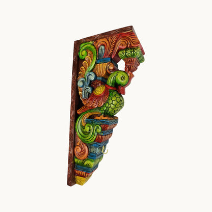 Thar Arts And Furniture - 18"Painted Wooden Swan Bracket