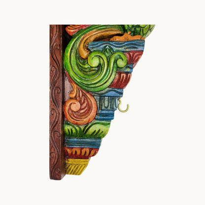 Thar Arts And Furniture - 18"Painted Wooden Swan Bracket