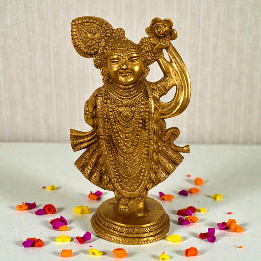 Brass Srinathji – Solid Brass Idol for Temple & Decor | Thar Arts & Furniture