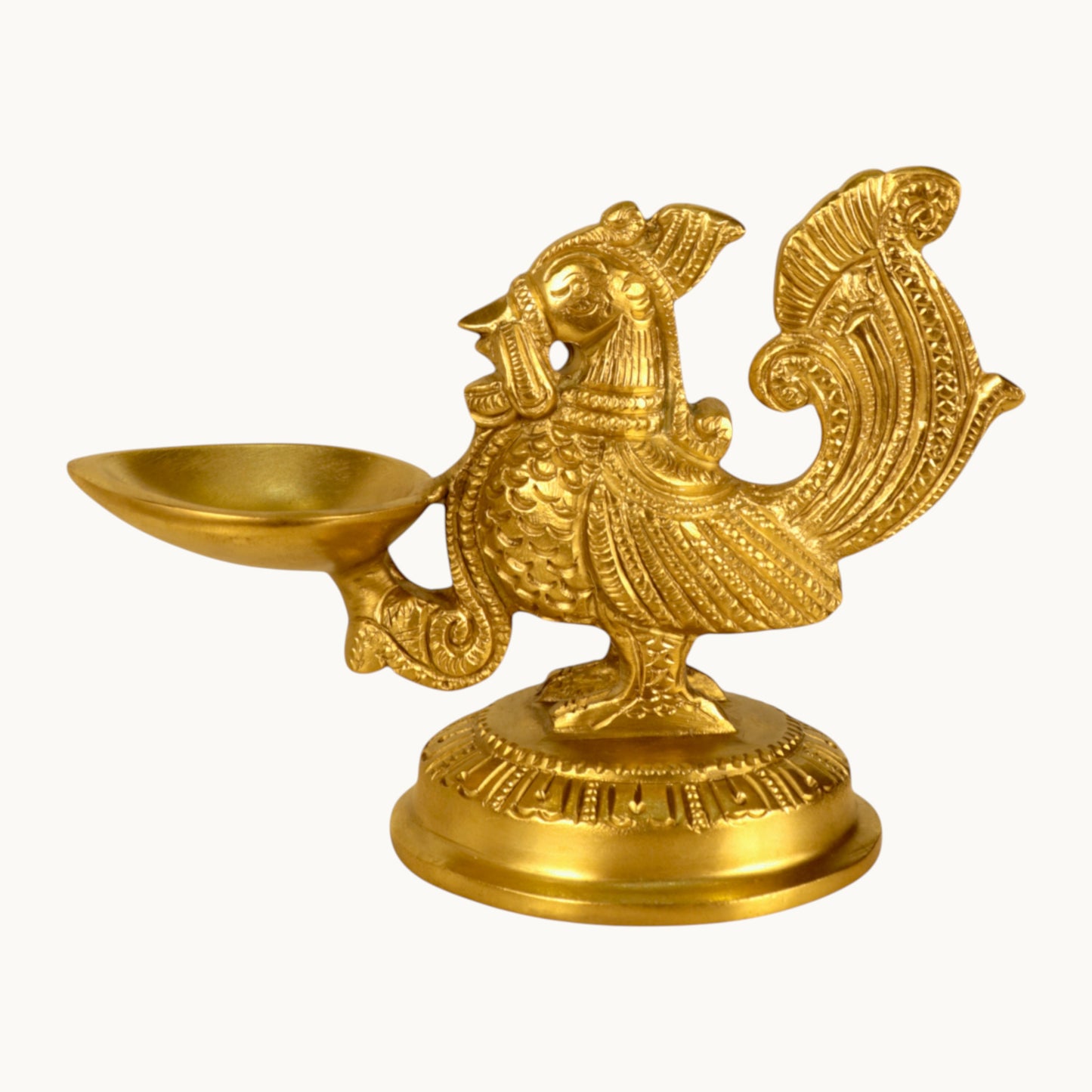 Thar Arts And Furniture - Brass Diya with Anna Bird
