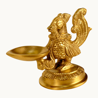 Thar Arts And Furniture - Brass Diya with Anna Bird