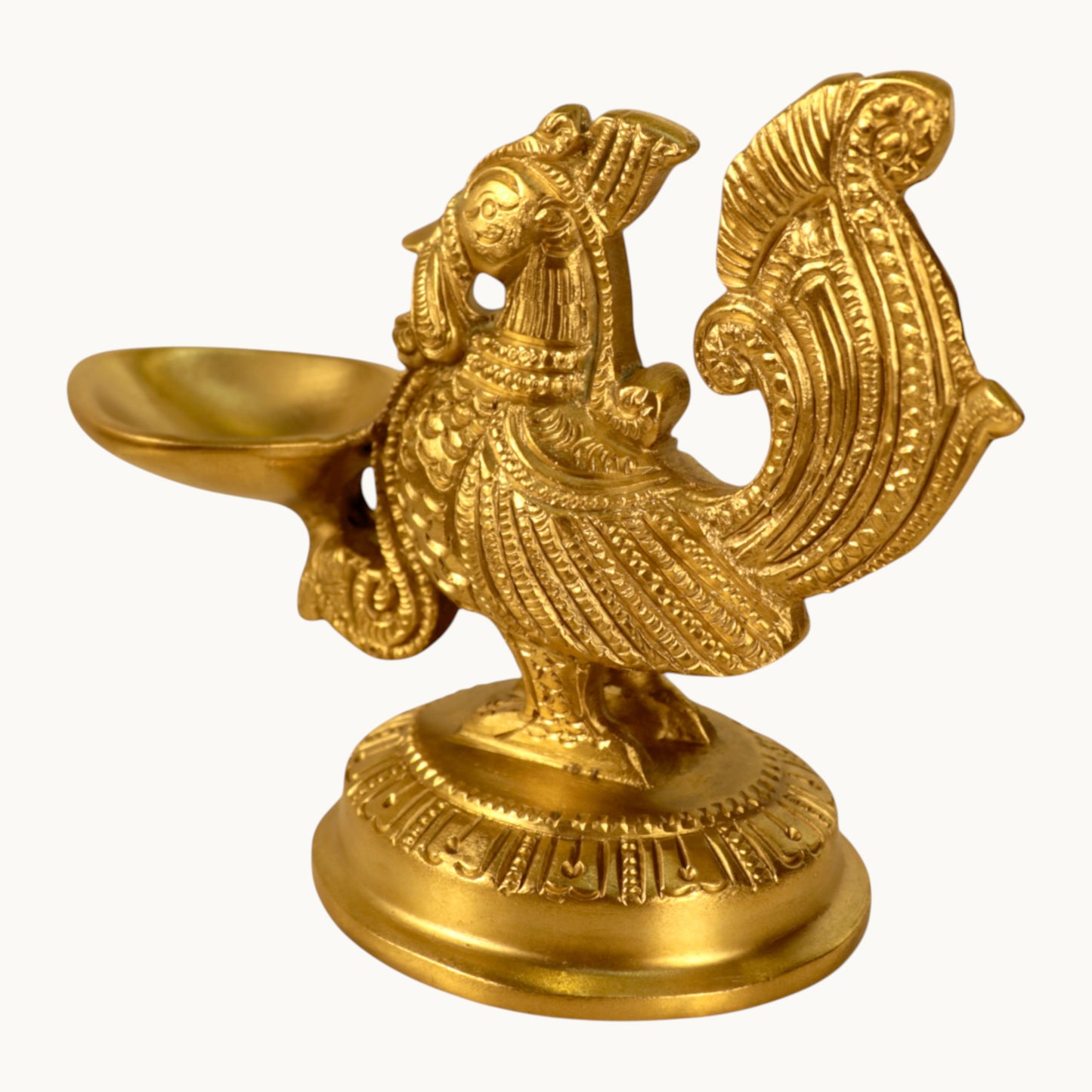 Thar Arts And Furniture - Brass Diya with Anna Bird