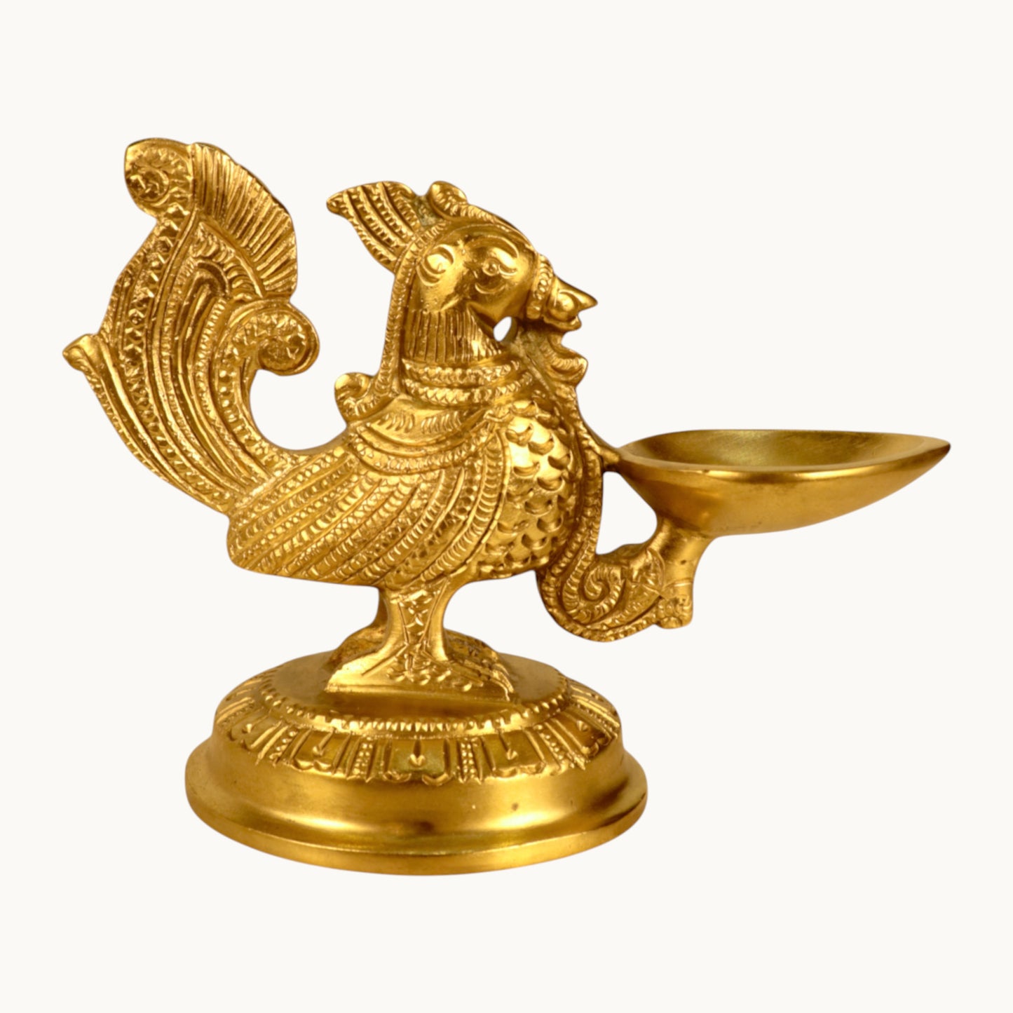 Thar Arts And Furniture - Brass Diya with Anna Bird