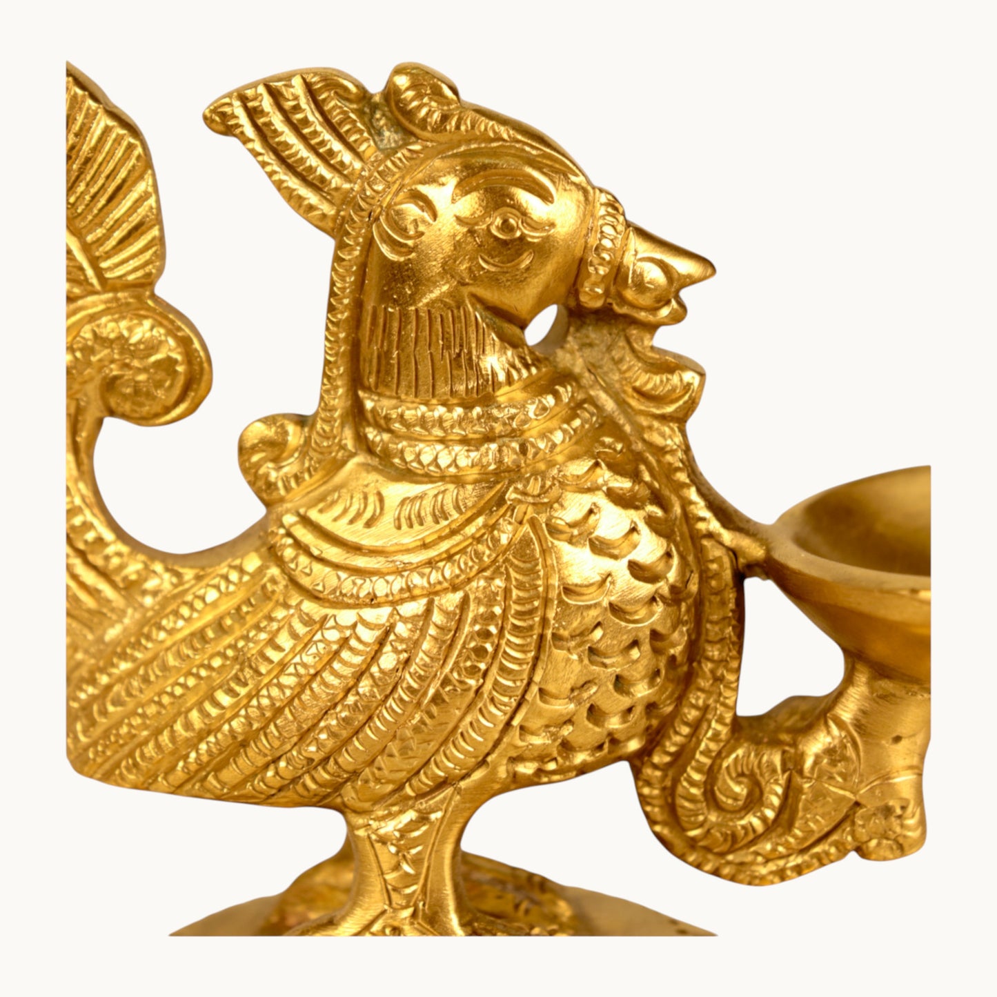 Thar Arts And Furniture - Brass Diya with Anna Bird