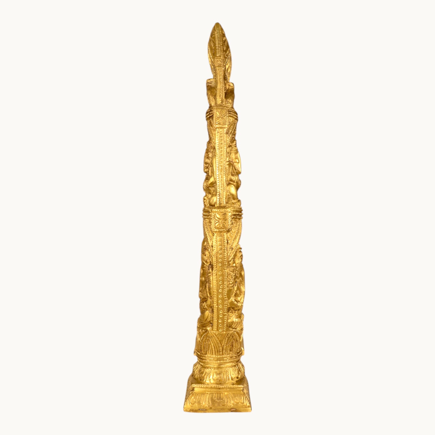 Thar Arts And Furniture - Brass Ganesha Design Elephant Tusk Set