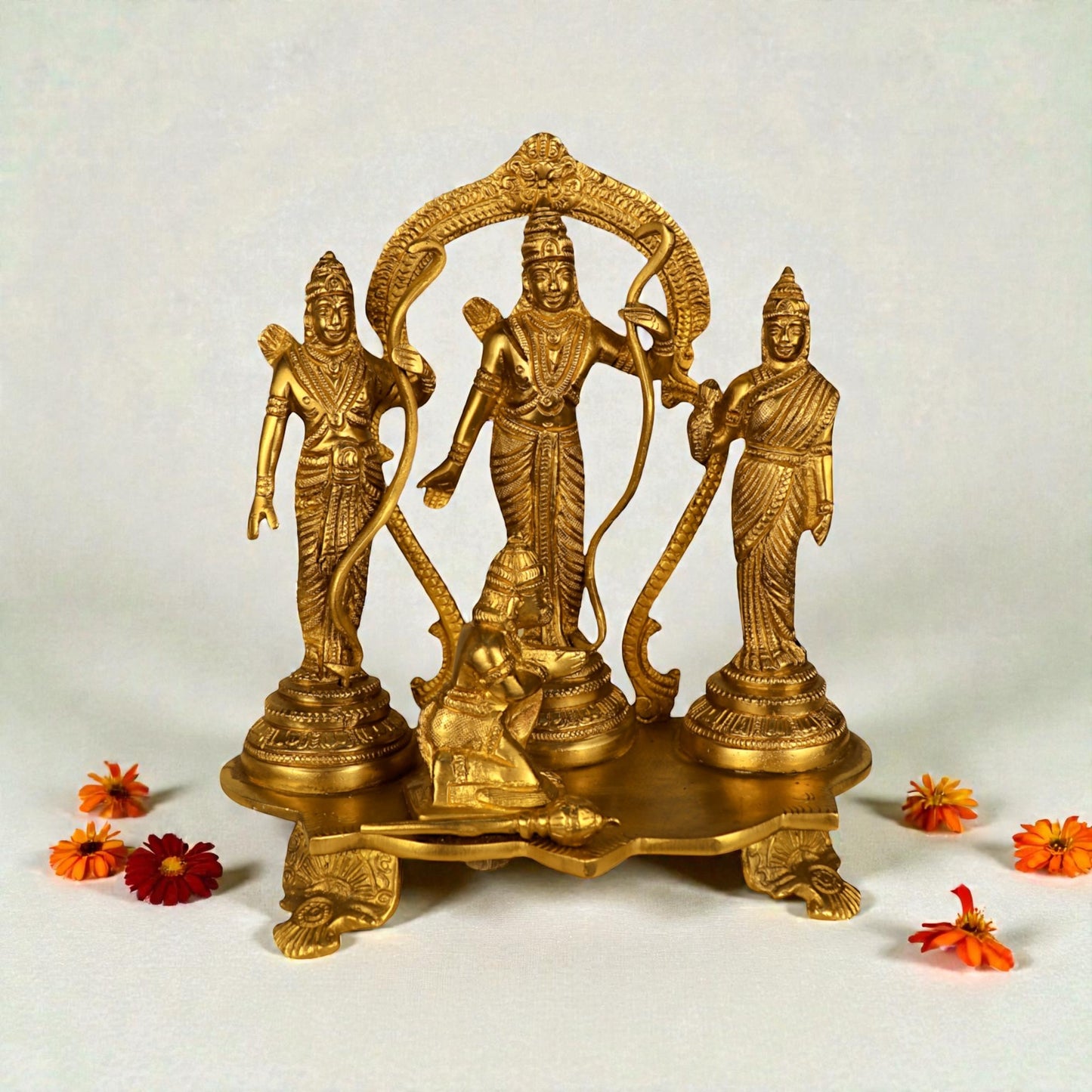 Brass Ramdarbar Statue – Lord Rama, Sita, Lakshmana & Hanuman | Thar Arts & Furniture