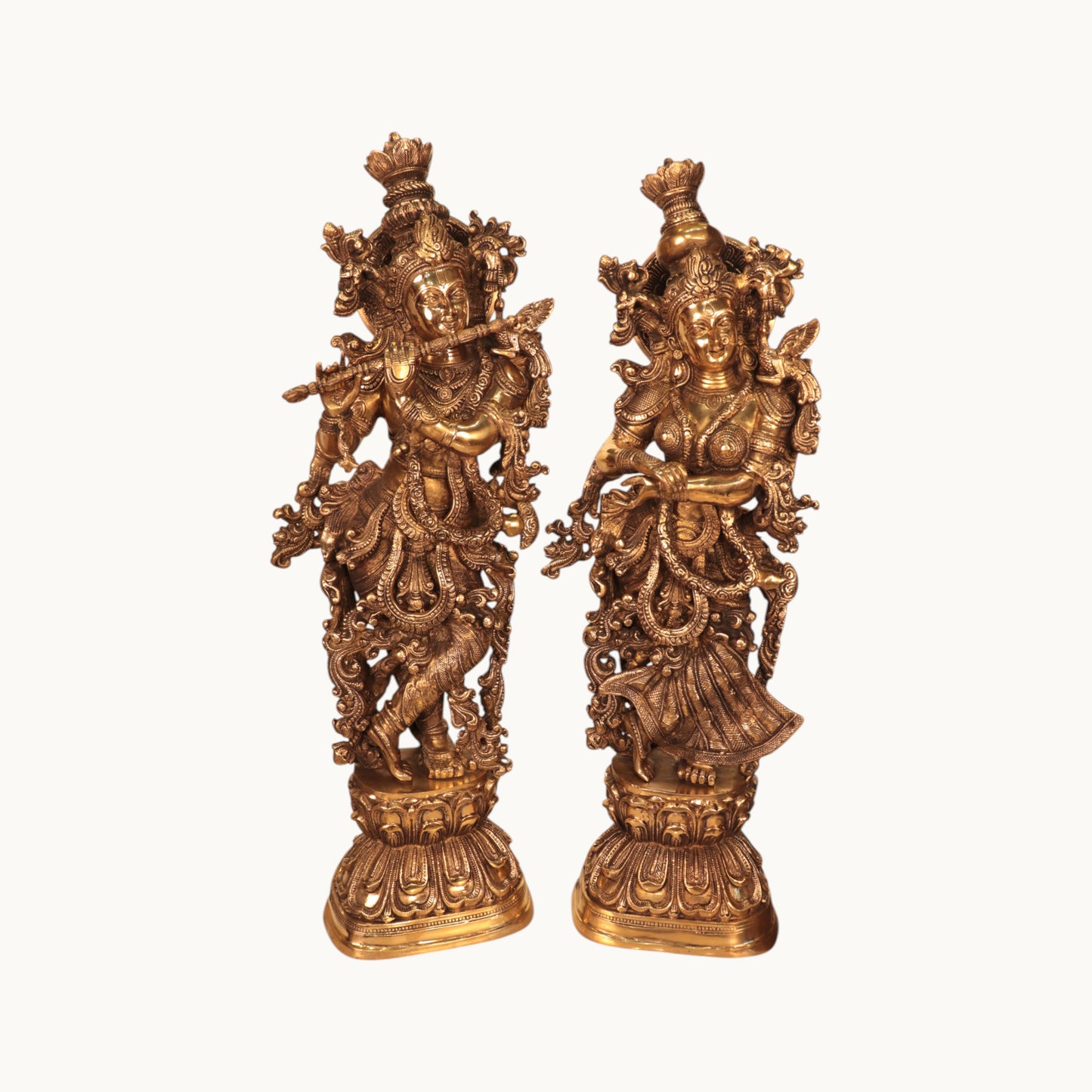 Thar Arts And Furniture - Brass Radha Krishna Idol  For Pooja Room