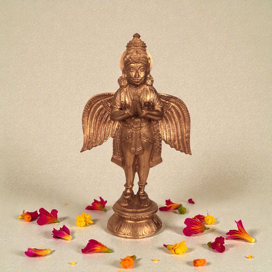 Bronzed Garuda Idol – Solid Bronze Statue for Home & Temple | Thar Arts & Furniture