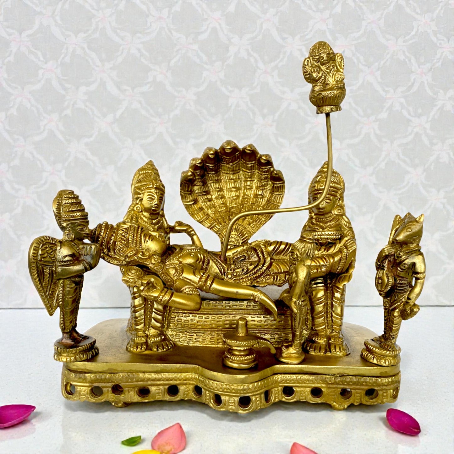 Brass Lord Vishnu Idol – Padmanabhaswamy Resting on Sheshnaag