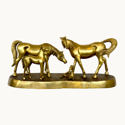 Thar Arts And Furniture - Brass Horse Family Statue