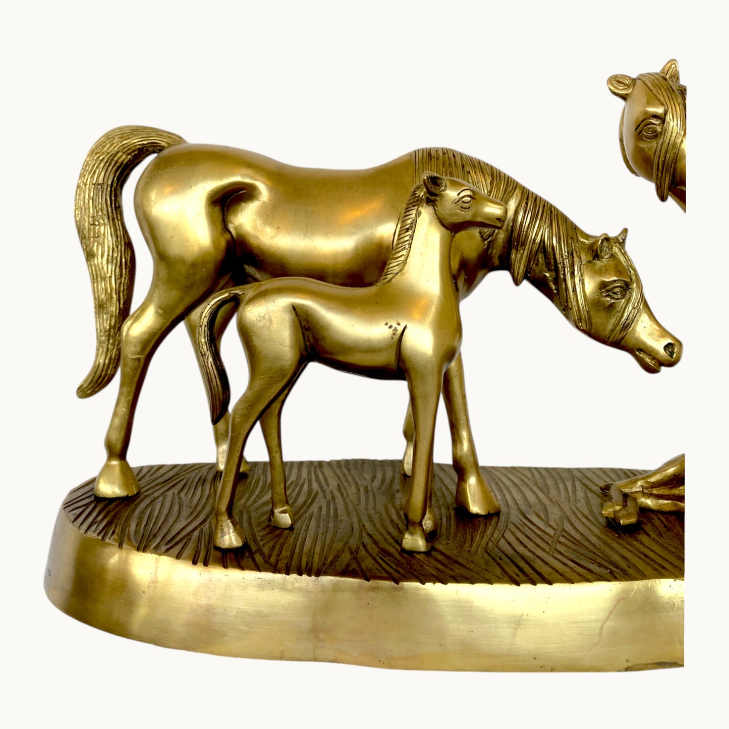 Thar Arts And Furniture - Brass Horse Family Statue