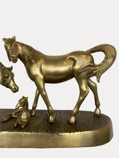 Thar Arts And Furniture - Brass Horse Family Statue