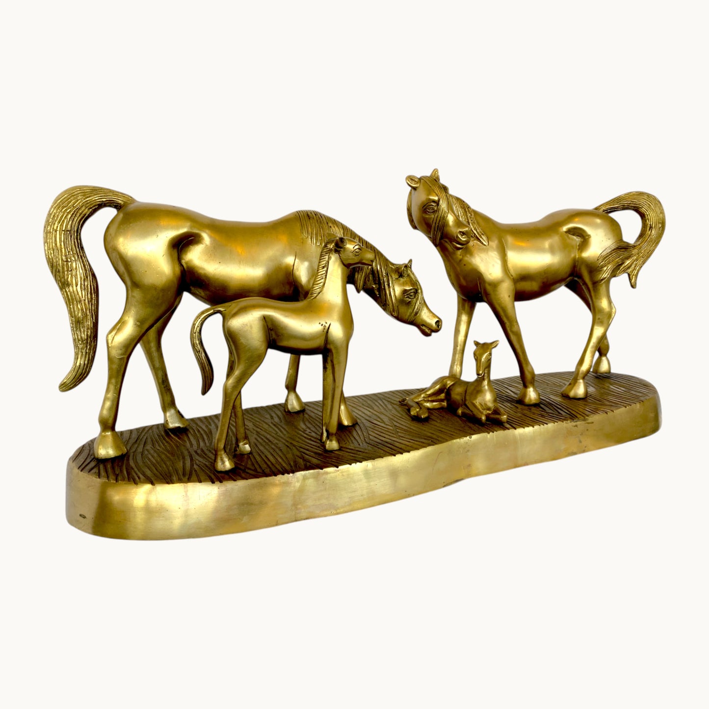 Thar Arts And Furniture - Brass Horse Family Statue