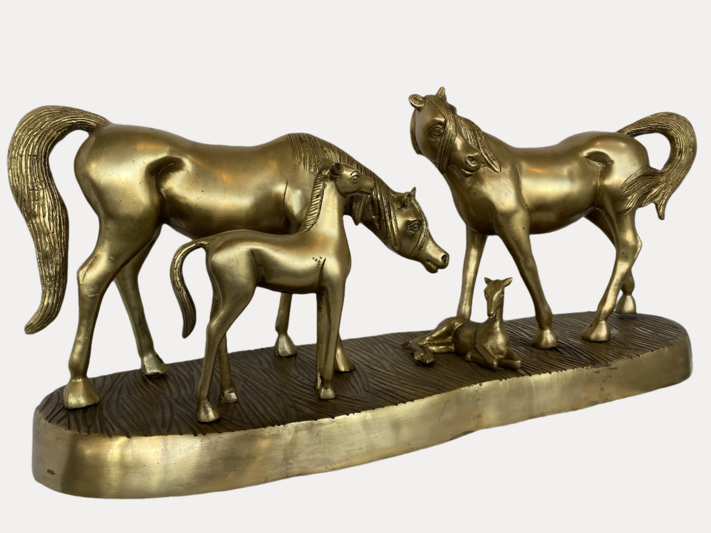 Thar Arts And Furniture - Brass Horse Family Statue