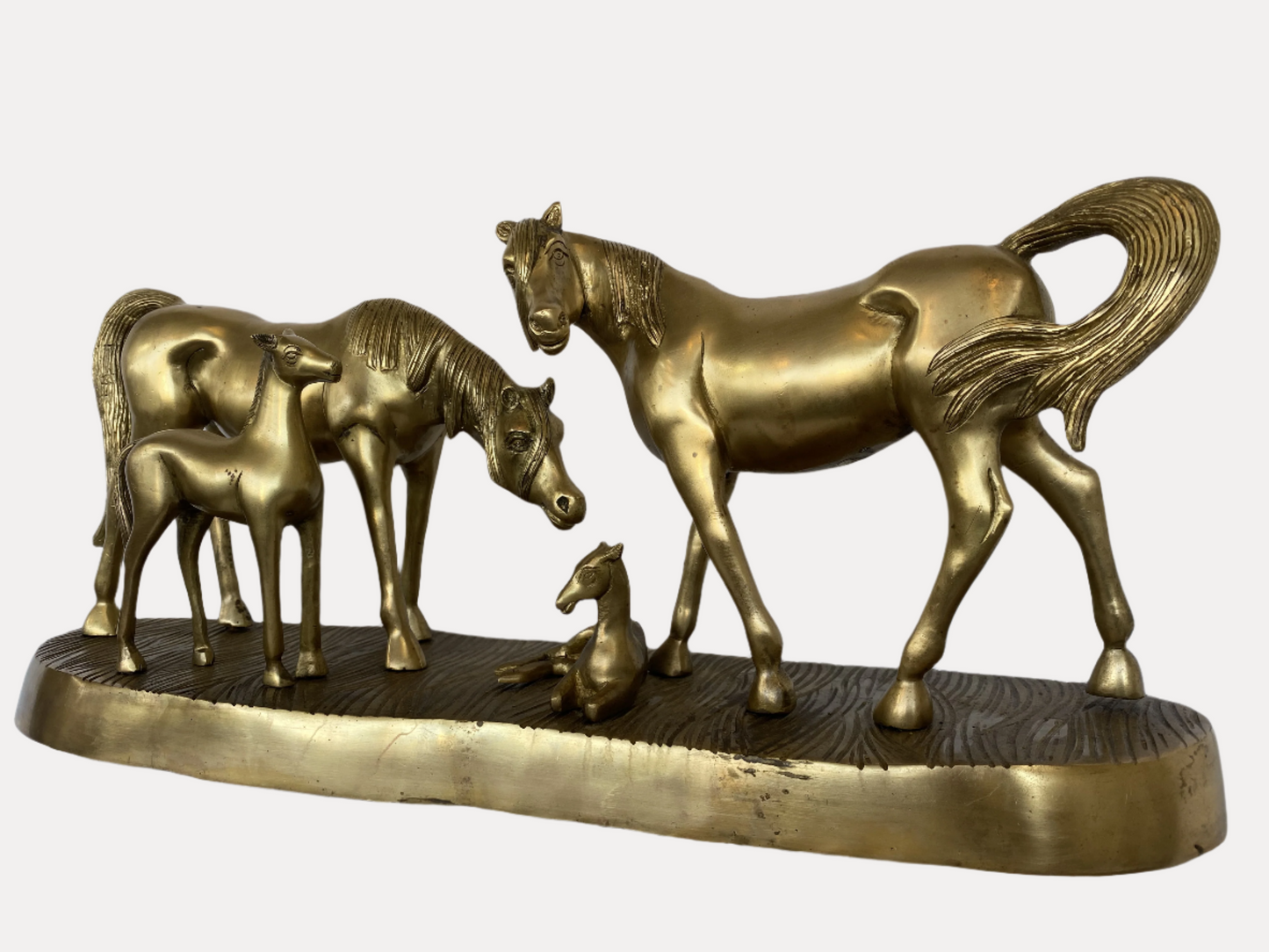 Thar Arts And Furniture - Brass Horse Family Statue