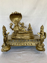 Thar Arts And Furniture - Brass Lord Vishnu Idol |Brass Padmanabhaswamy Idol | Brass Lord Vishnu Resting on Sheshnaag |Decorative Brass idol of vishnu |