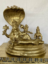 Thar Arts And Furniture - Brass Lord Vishnu Idol |Brass Padmanabhaswamy Idol | Brass Lord Vishnu Resting on Sheshnaag |Decorative Brass idol of vishnu |