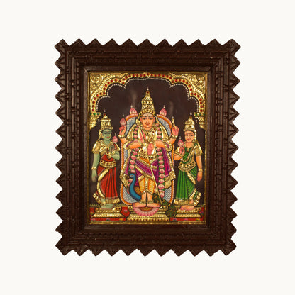 Thar Arts And Furniture - Murugan Valli Deivanai Tanjore Painting