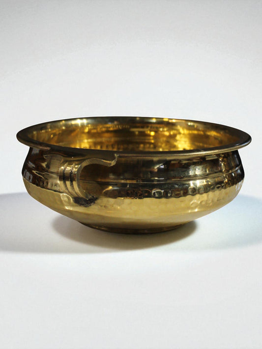 Traditional Hand-Hammered Pure Brass Urli Bowl – Vintage Indian Decorative Pot for Home Decor, Pooja, and Festivals