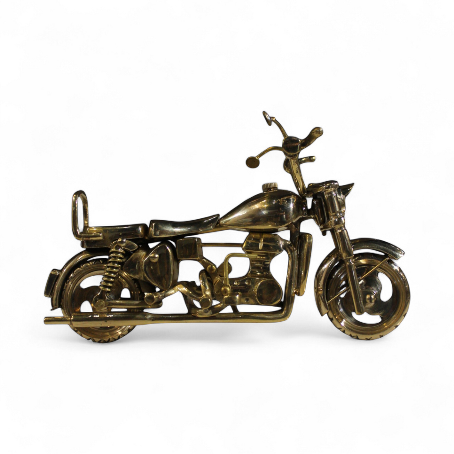 Handcrafted Pure Brass Motorcycle Figurine – Unique Decorative Showpiece for Home, Office, and Gifts