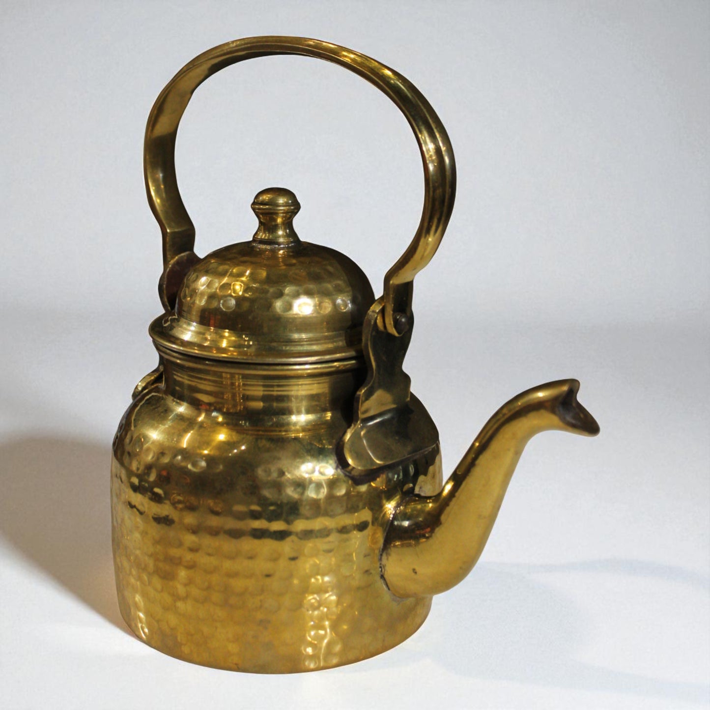 Hammered Brass Tea Kettle – Traditional Indian Serving Pot, Vintage Style