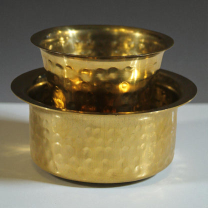 Handcrafted Brass Davara & Tumbler Coffee Set – Traditional South Indian Filter Coffee Cup and Bowl, Premium Quality Brass