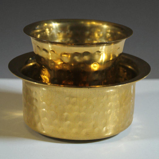 Handcrafted Brass Davara & Tumbler Coffee Set – Traditional South Indian Filter Coffee Cup and Bowl, Premium Quality Brass