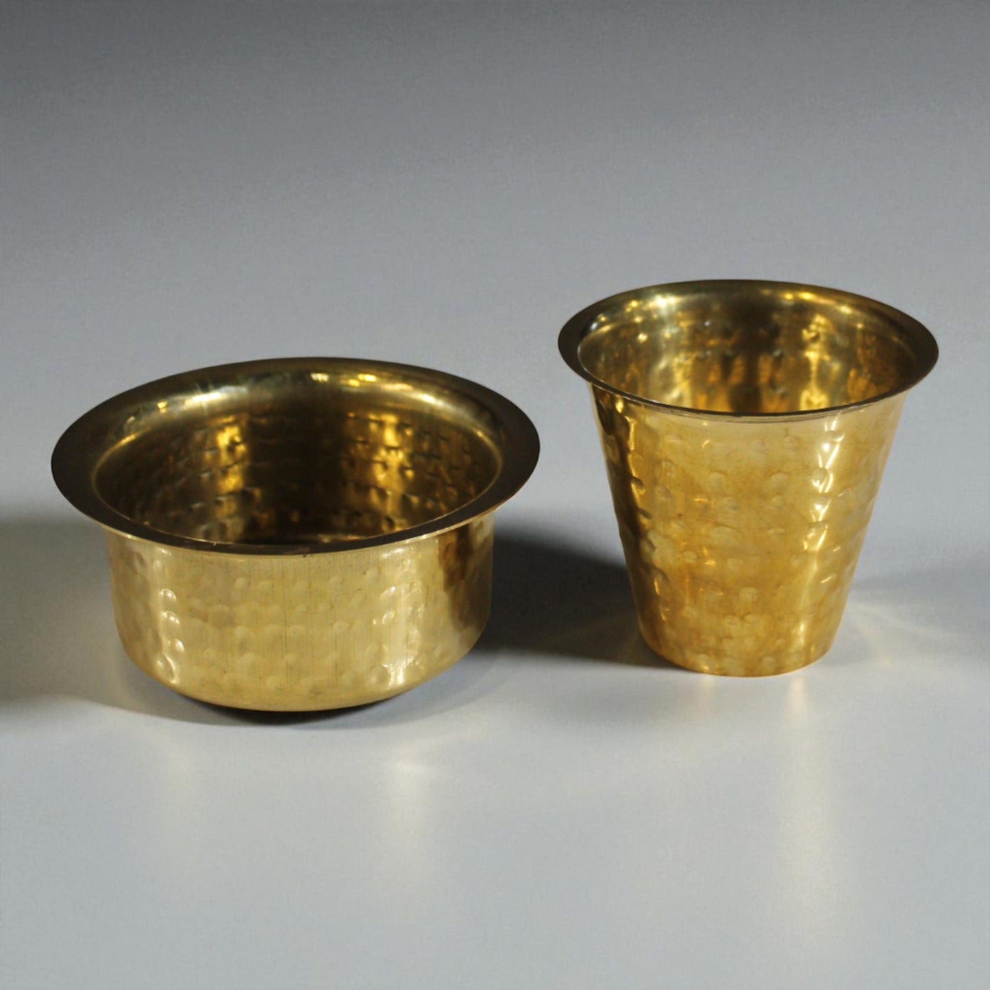 Handcrafted Brass Davara & Tumbler Coffee Set – Traditional South Indian Filter Coffee Cup and Bowl, Premium Quality Brass