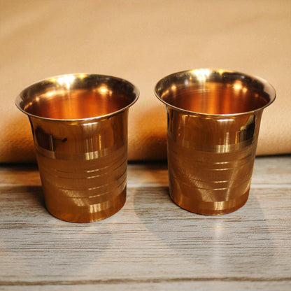 Pure Copper Ayurvedic Tumbler Set – 300ml Handmade Copper Glasses for Healthy Drinking Water, Set of 2