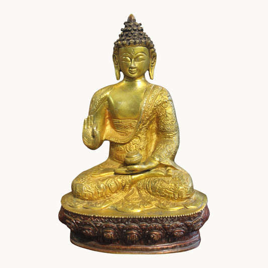 Handcrafted Brass Buddha Idol in Abhaya Mudra | Thar Arts & Furniture