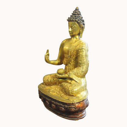 Handcrafted Brass Buddha Idol in Abhaya Mudra | Thar Arts & Furniture