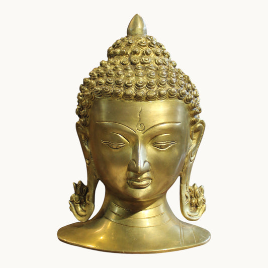 Handcrafted Brass Buddha Head – Peace & Harmony for Home | Thar Arts & Furniture