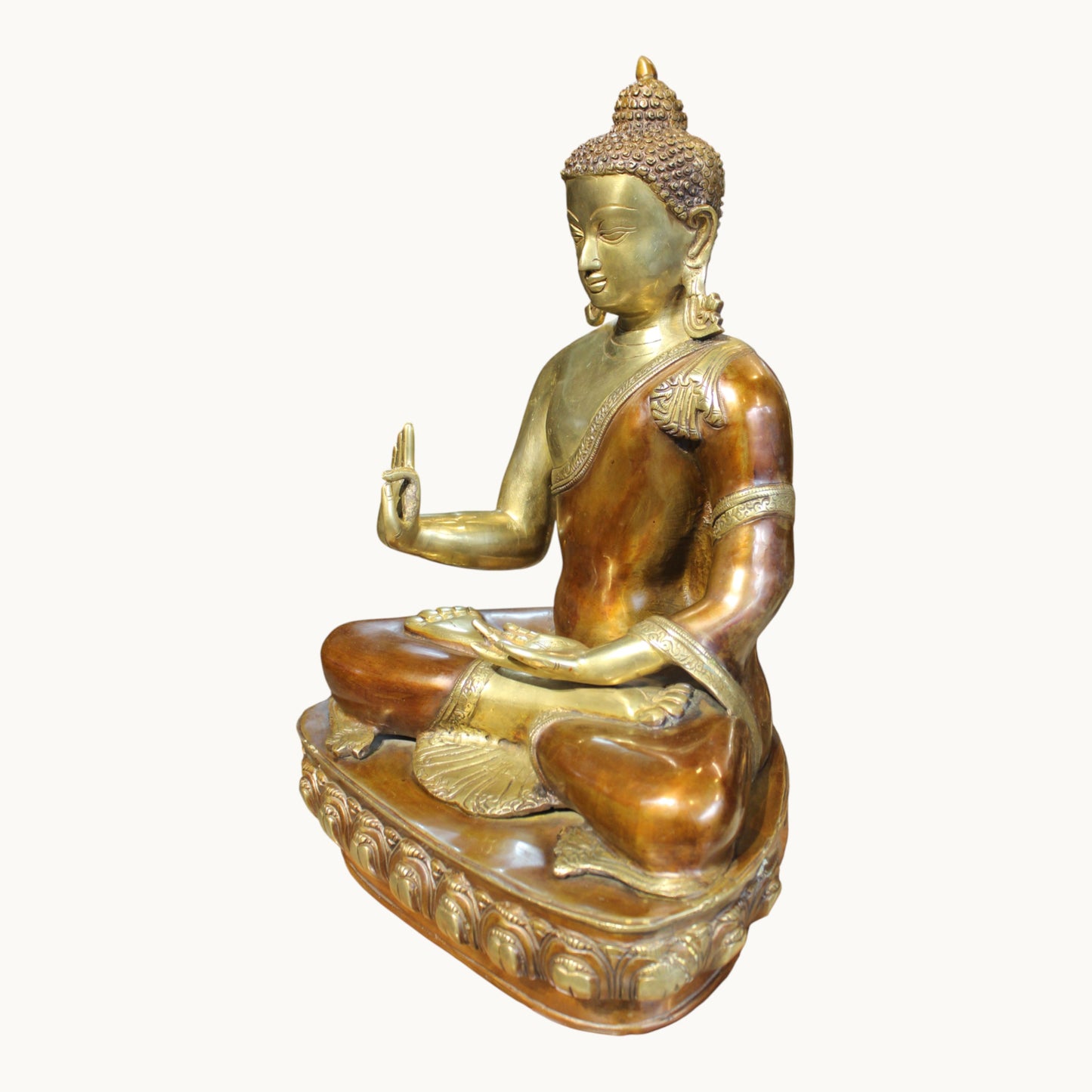 Brass Buddha Idol in Meditation Pose – Peaceful Home Decor | Thar Arts & Furniture