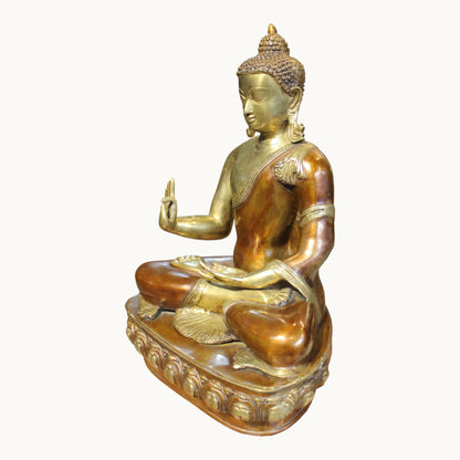 Brass Buddha Idol in Meditation Pose – Peaceful Home Decor | Thar Arts & Furniture