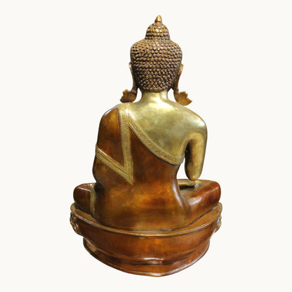 Brass Buddha Idol in Meditation Pose – Peaceful Home Decor | Thar Arts & Furniture