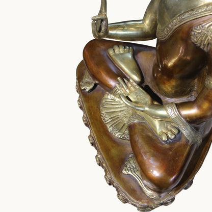 Brass Buddha Idol in Meditation Pose – Peaceful Home Decor | Thar Arts & Furniture