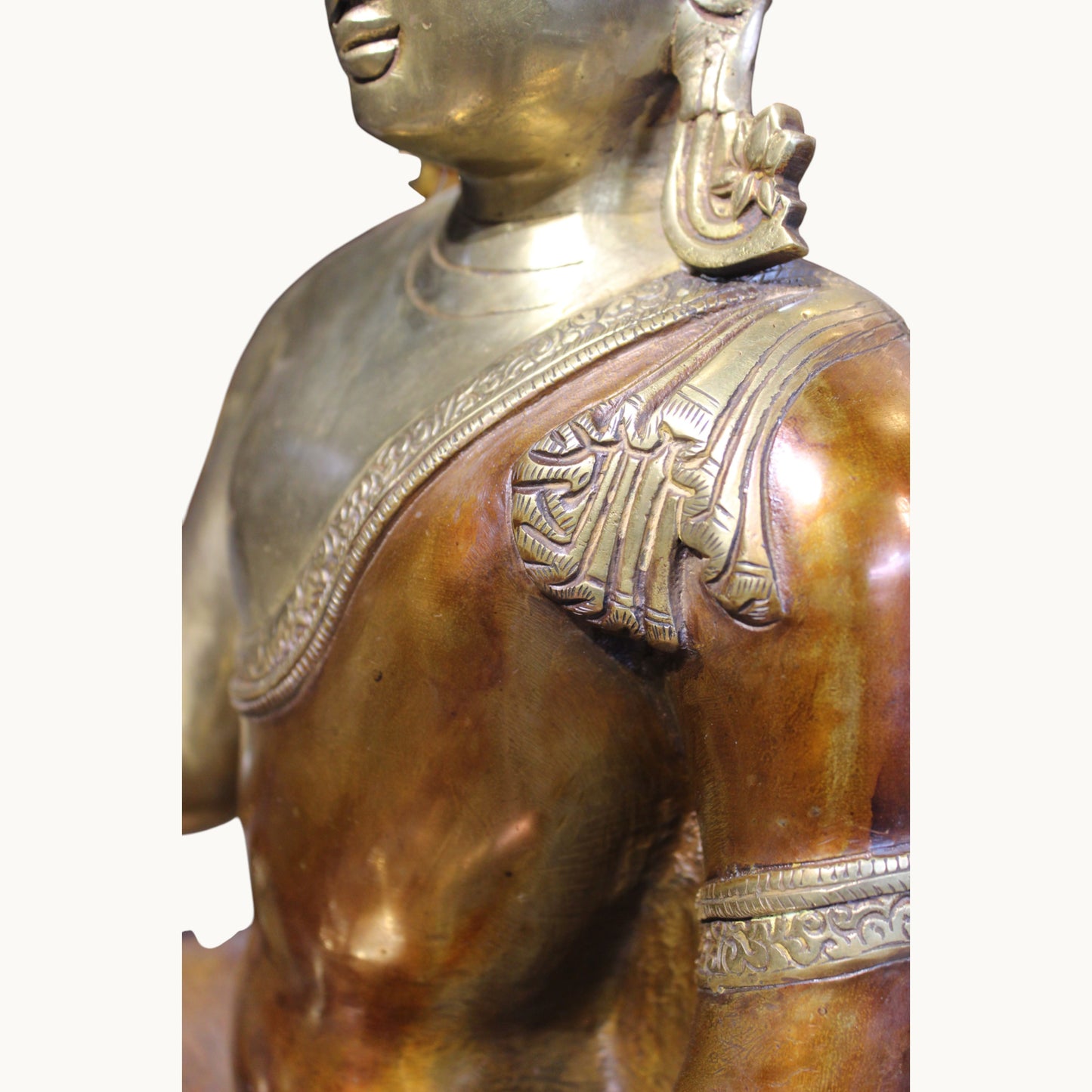 Brass Buddha Idol in Meditation Pose – Peaceful Home Decor | Thar Arts & Furniture