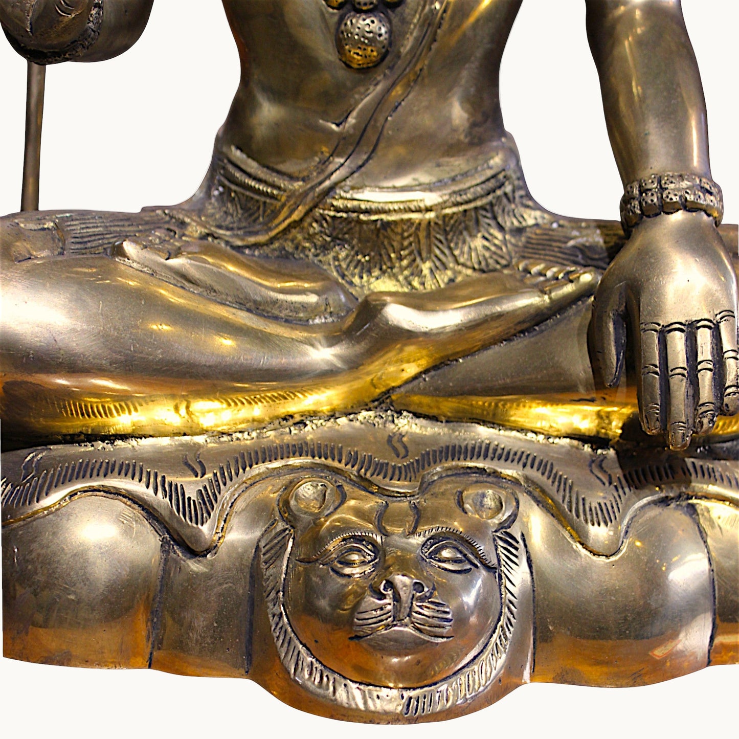 Brass Lord Shiva Sitting Idol with Trishul – Divine Home Temple Decor | Thar Arts & Furniture