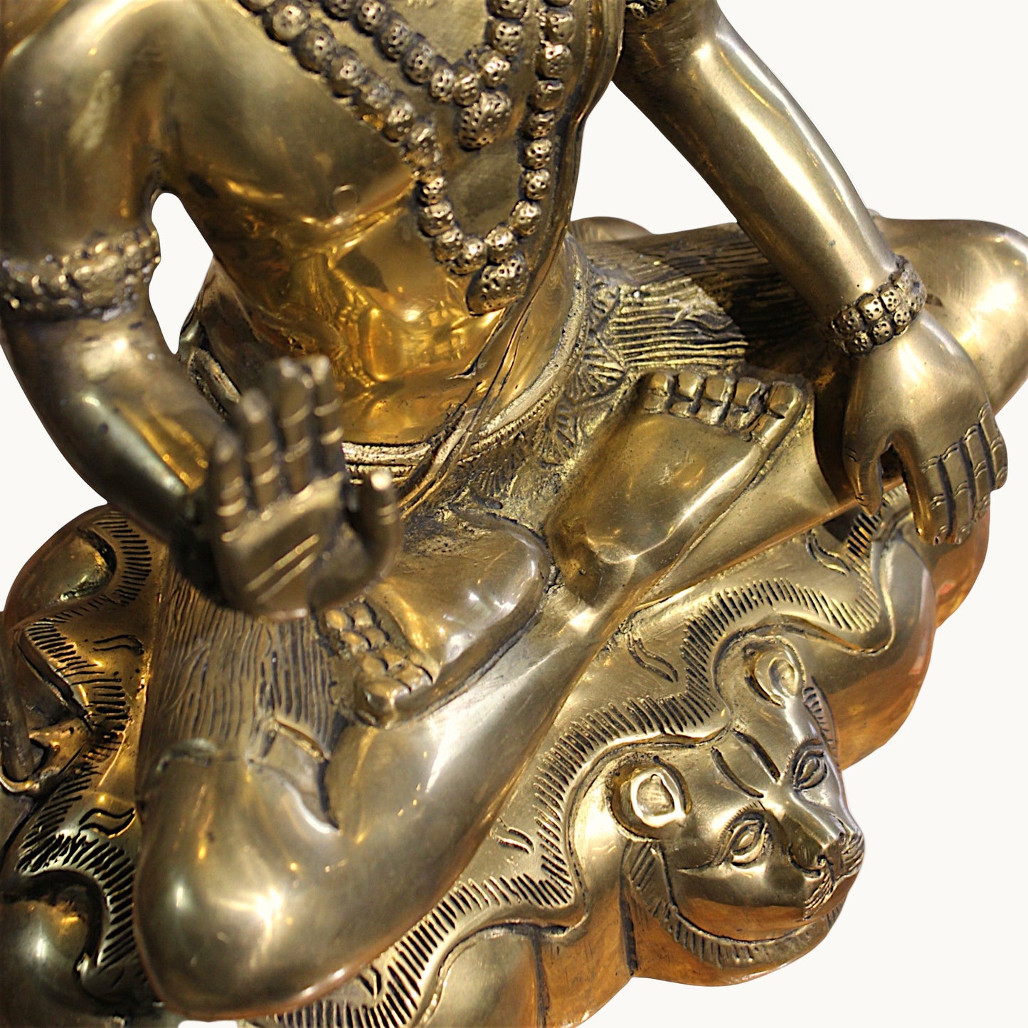 Brass Lord Shiva Sitting Idol with Trishul – Divine Home Temple Decor | Thar Arts & Furniture