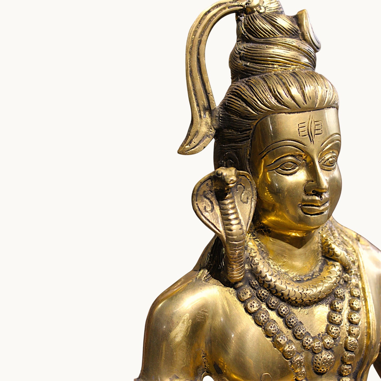 Brass Lord Shiva Sitting Idol with Trishul – Divine Home Temple Decor | Thar Arts & Furniture