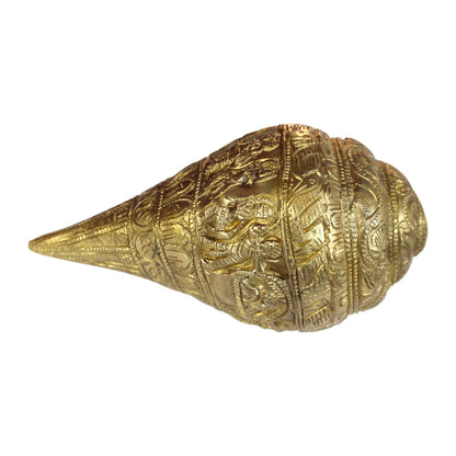 Brass Shiva Shankh – Spiritual Conch Decor for Pooja & Home