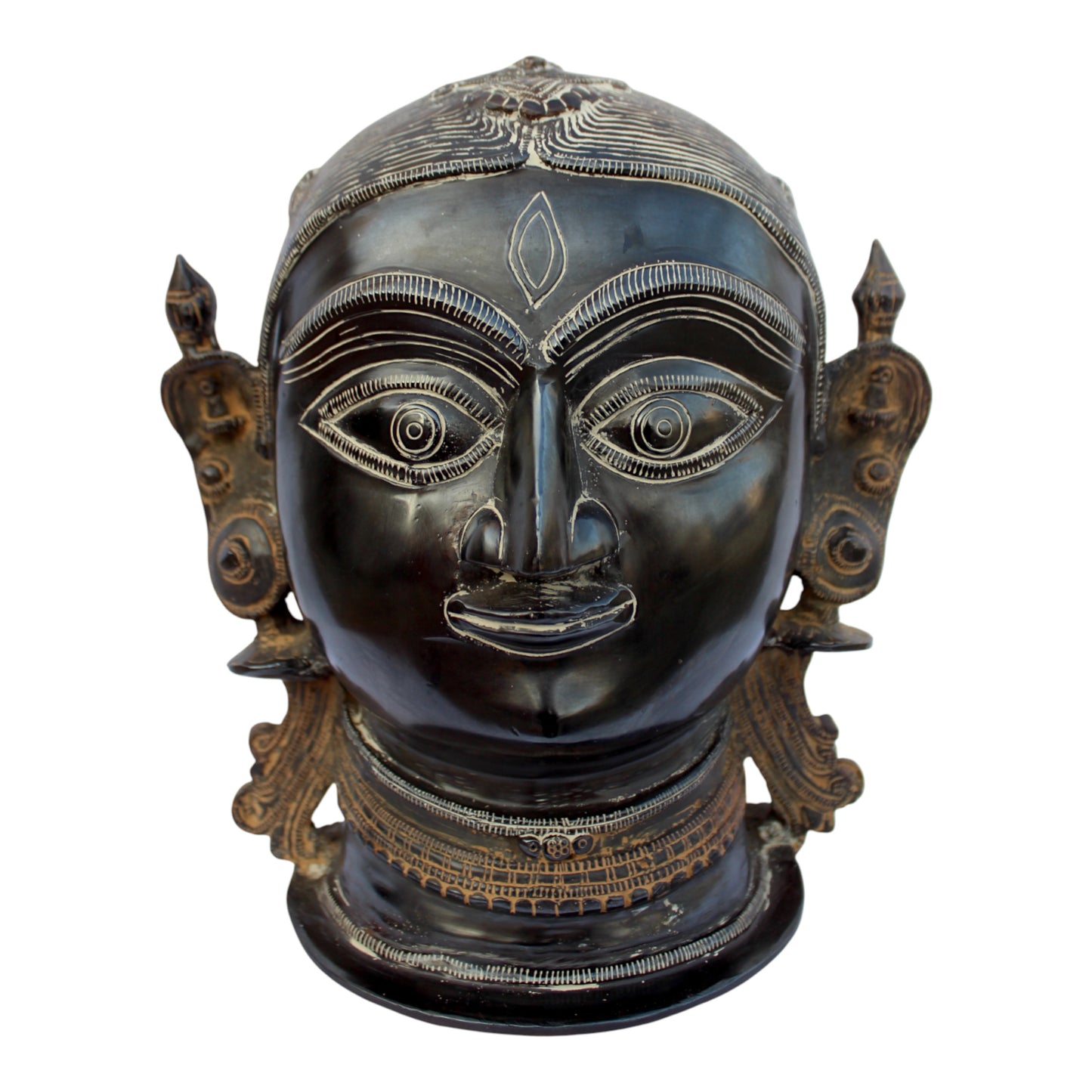 Handcrafted Bronze Parvati Face Sculpture – Divine Wall & Table Decor | Thar Arts & Furniture