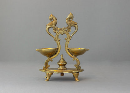 Thar Arts And Furniture - Brass Hanging Twin Bird Lamp